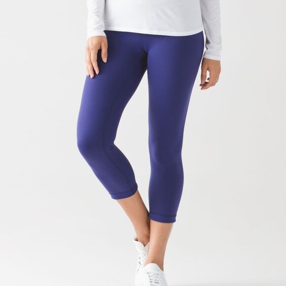 Lululemon Wunder Under Crop III (Reversible) Leggings - Blue - Picture 1 of 8